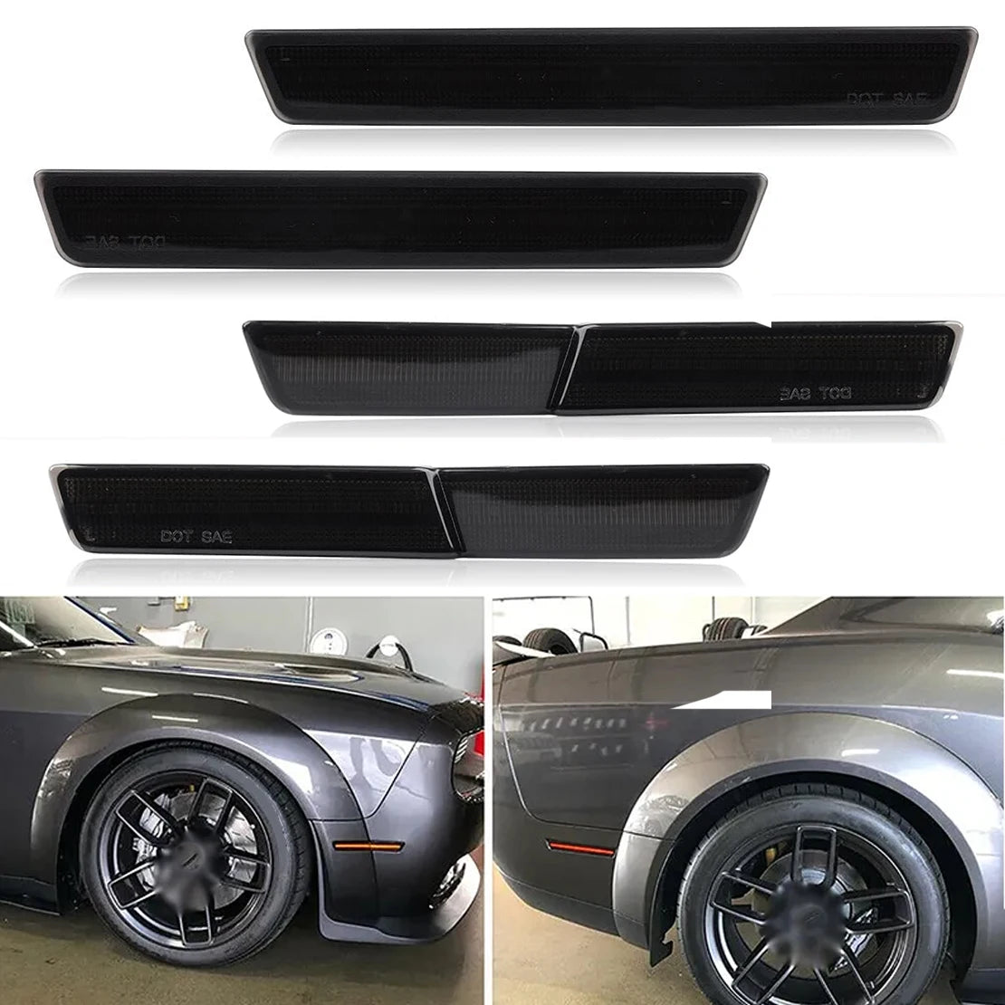 4Pcs LED Front & Rear Side Fender Marker